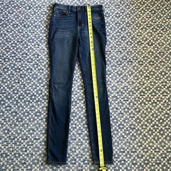 Hollister Women’s 24x30 Highrise Super Skinny Stretch Dark Washed Blue Jeans - Picture 9 of 10